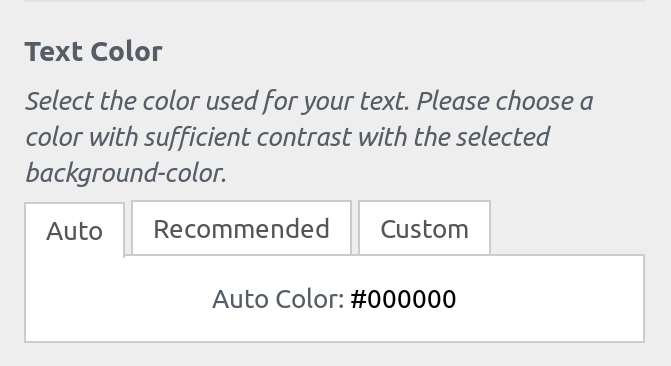 Auto mode for text colors.