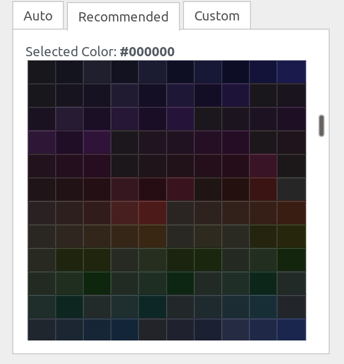 Recommended mode for text colors.